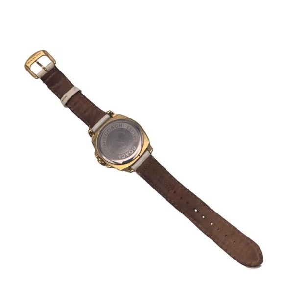 COACH Boyfriend Gold-tone Patent Leather Ladies Wristlet Watch - Picture 6 of 8